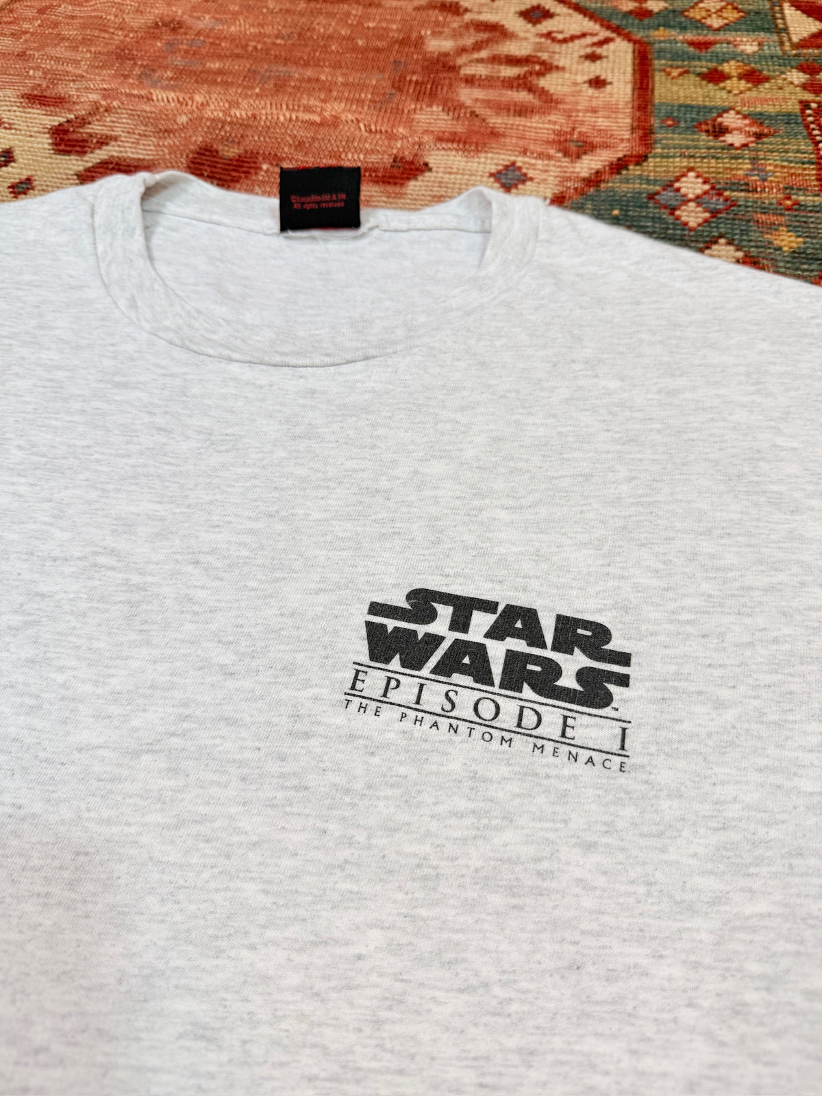 Vintage 1990s Star Wars Grey Cotton-Poly Blend "The Phantom Menace" T-Shirt