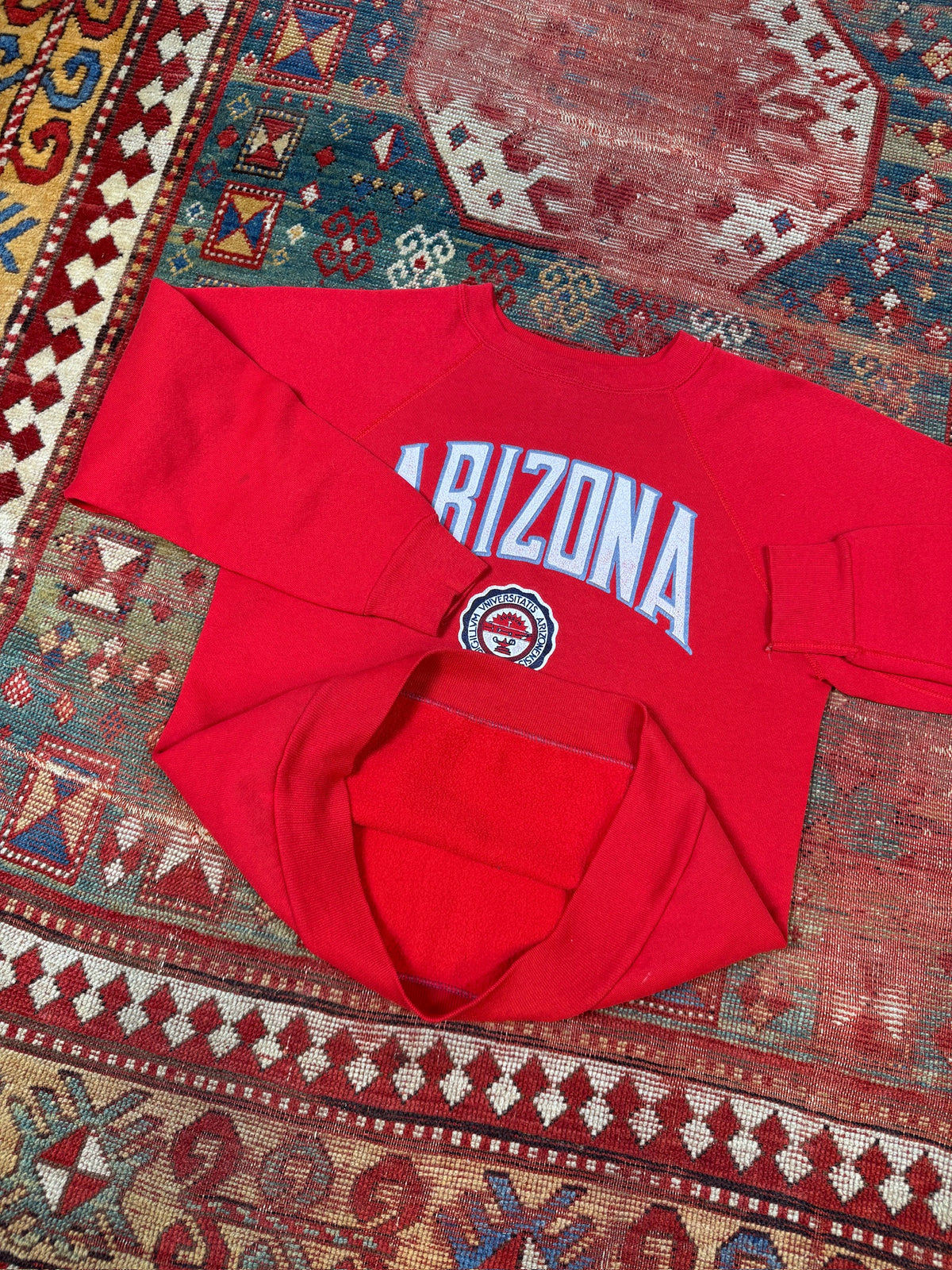 Vintage 1980s Arizona Insignia Red Cotton Raglan Crewneck | M