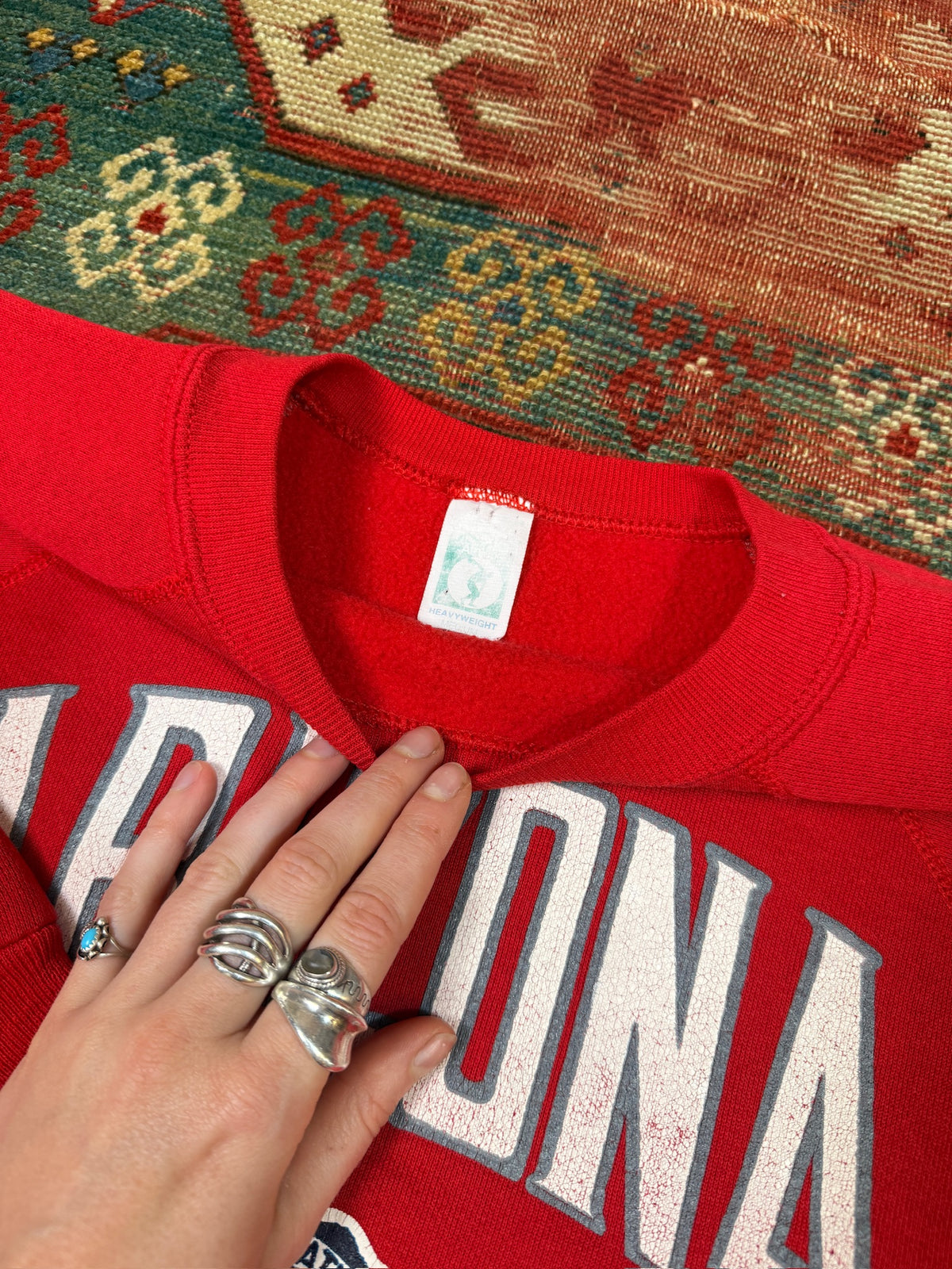 Vintage 1980s Arizona Insignia Red Cotton Raglan Crewneck | M