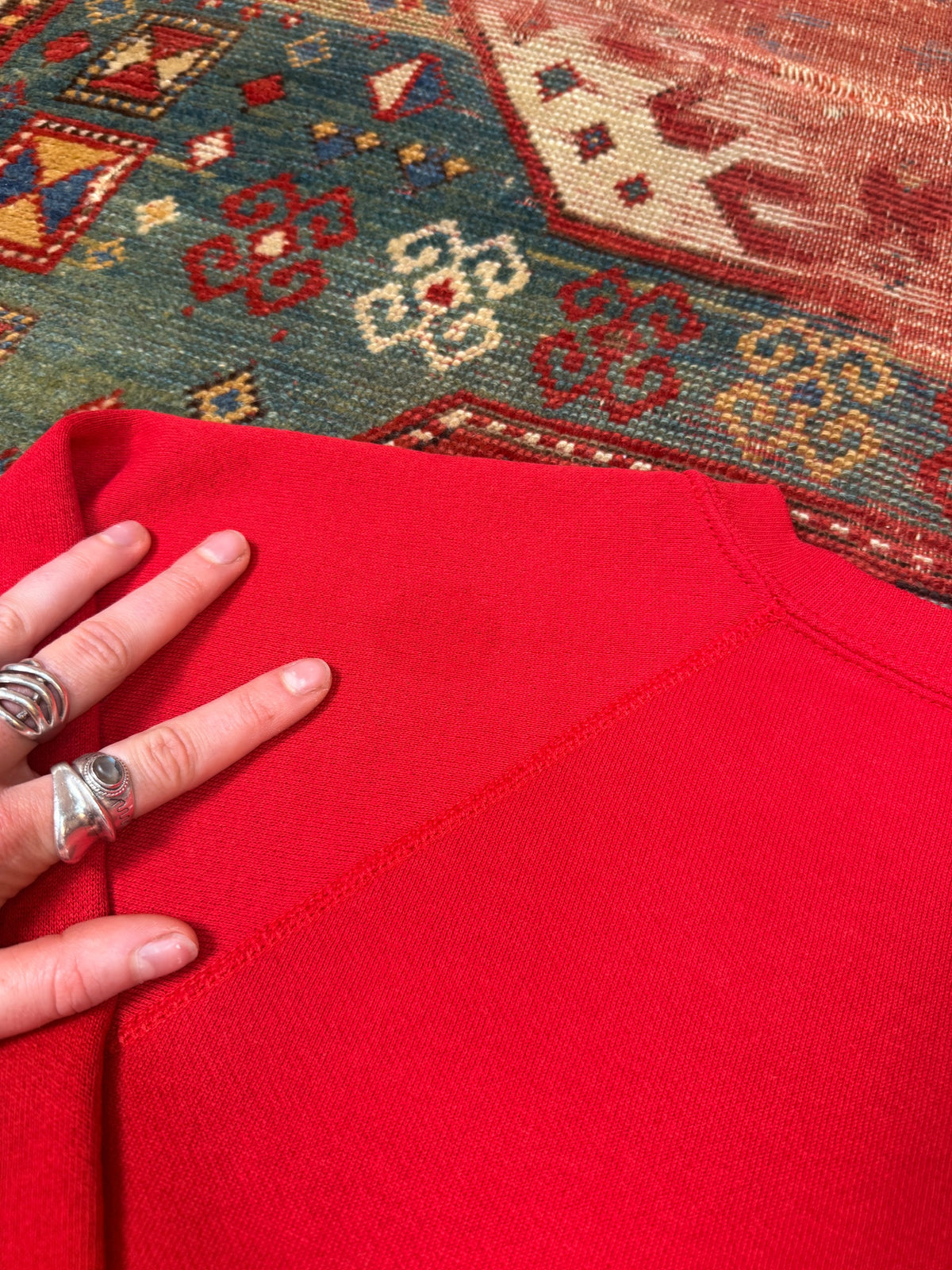 Vintage 1980s Arizona Insignia Red Cotton Raglan Crewneck | M