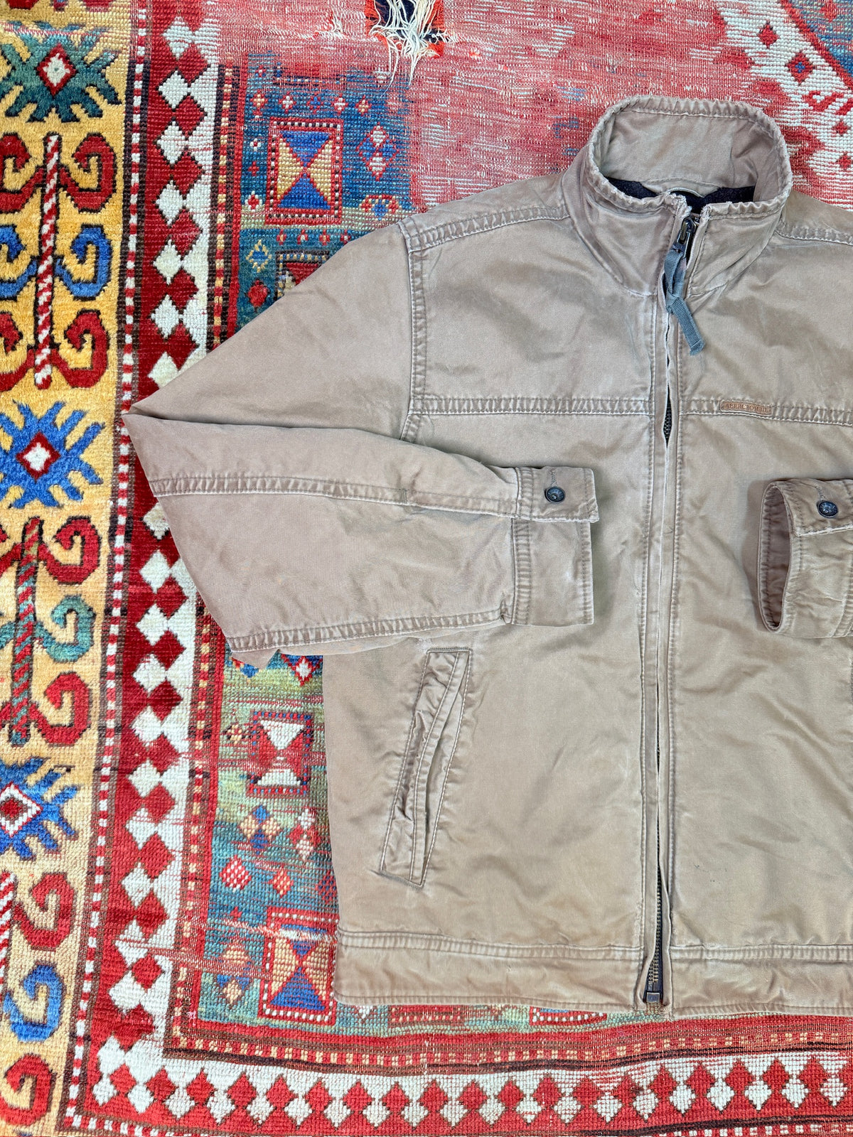 Vintage Early 2000s Abercrombie and Fitch Cotton Wool-Lined Zip-up Jacket | L