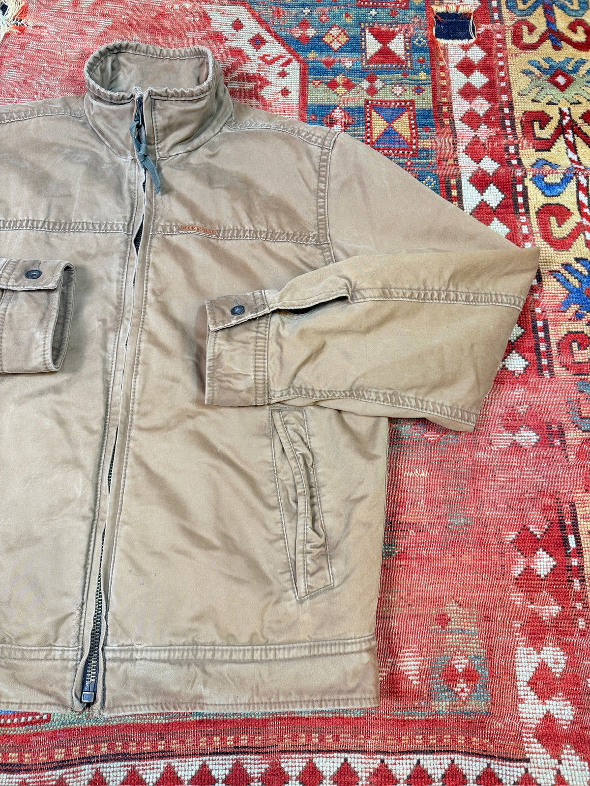 Vintage Early 2000s Abercrombie and Fitch Cotton Wool-Lined Zip-up Jacket | L