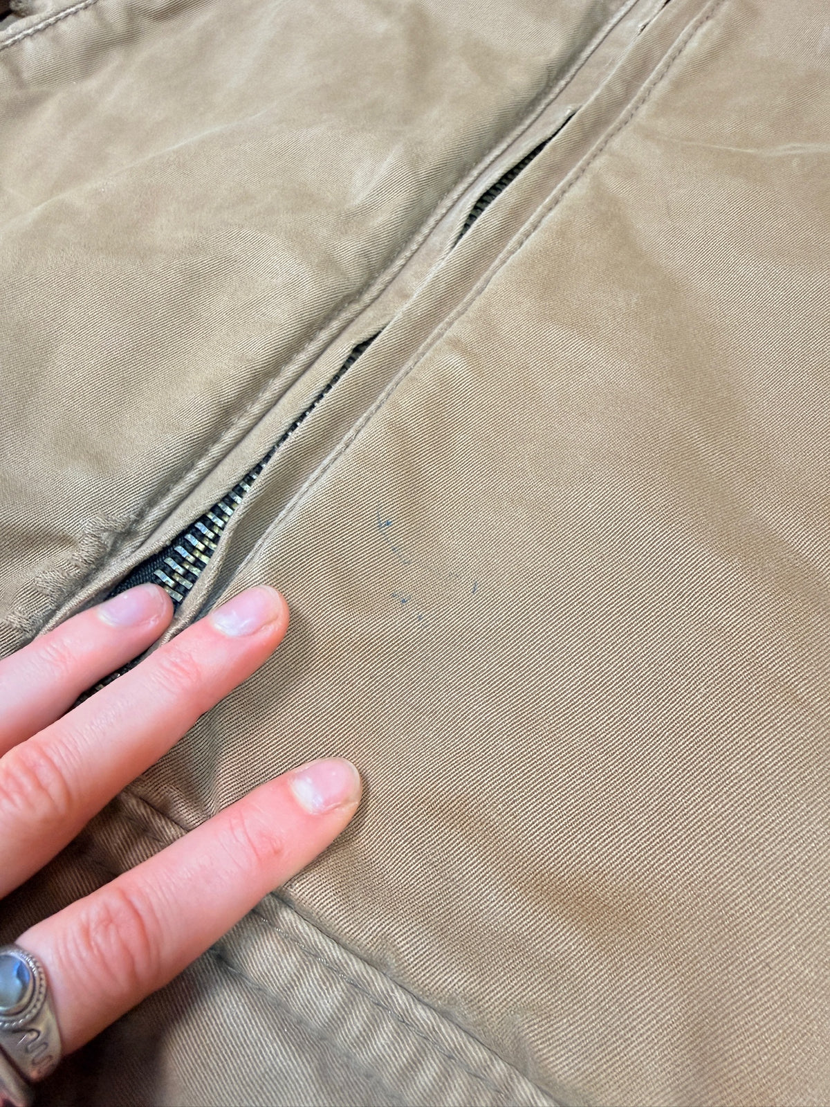 Vintage Early 2000s Abercrombie and Fitch Cotton Wool-Lined Zip-up Jacket | L