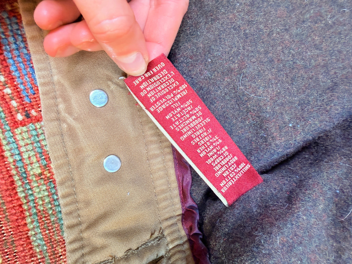 Vintage Early 2000s Abercrombie and Fitch Cotton Wool-Lined Zip-up Jacket | L