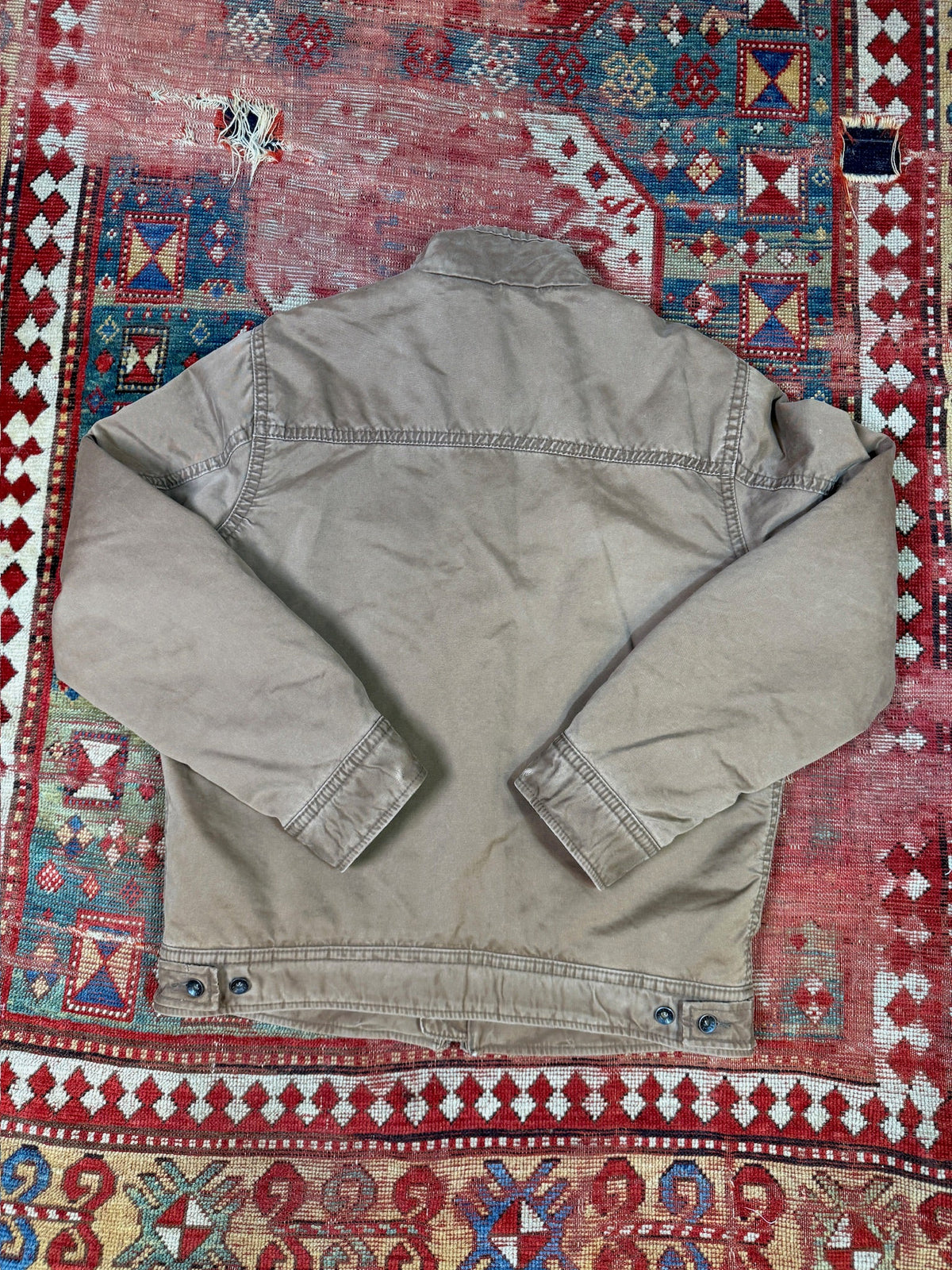 Vintage Early 2000s Abercrombie and Fitch Cotton Wool-Lined Zip-up Jacket | L