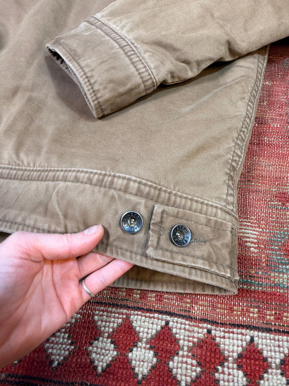 Vintage Early 2000s Abercrombie and Fitch Cotton Wool-Lined Zip-up Jacket | L