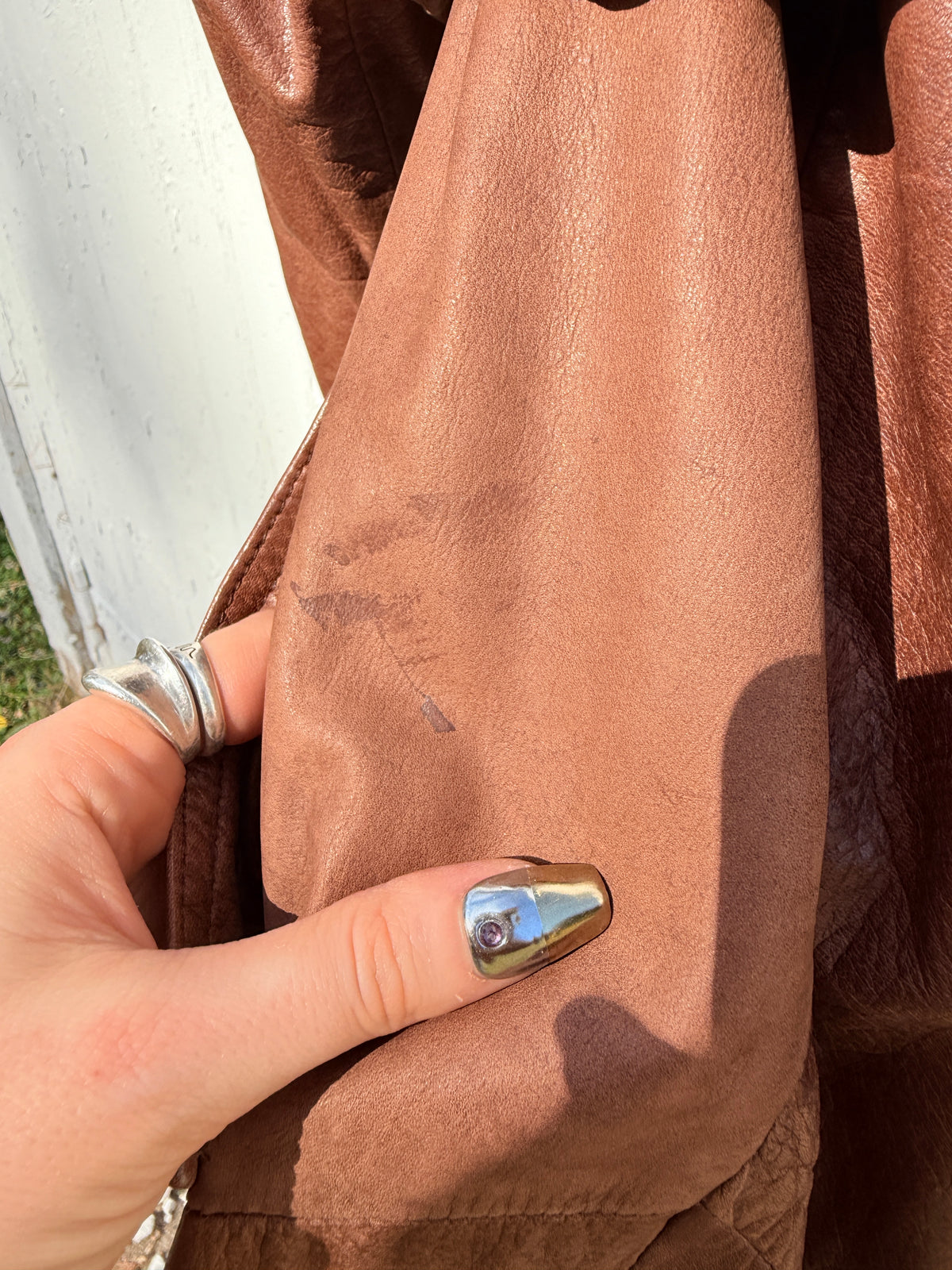 Vintage 1980s-90s Pelle Fully-Lined Brown Leather Overcoat | M