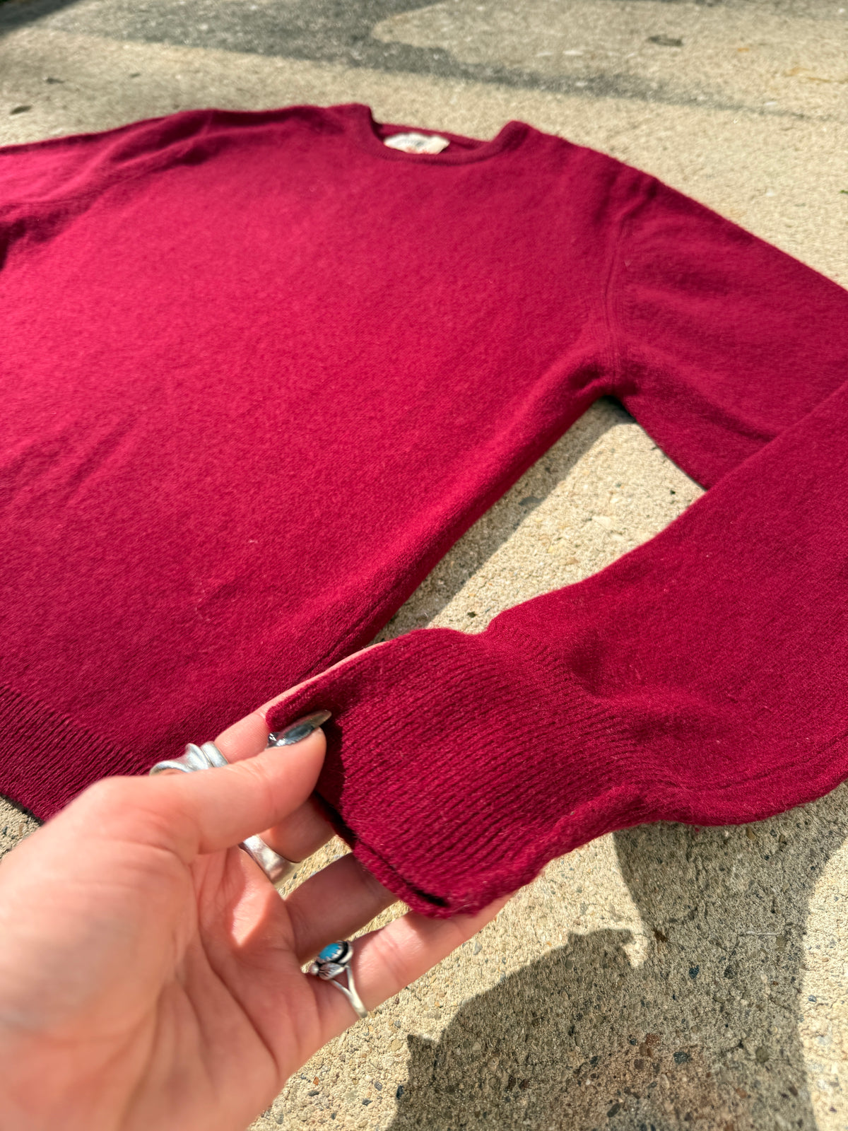 Vintage 1950s Garland "Dreamspun" Red Wool-Cashmere blend Sweater