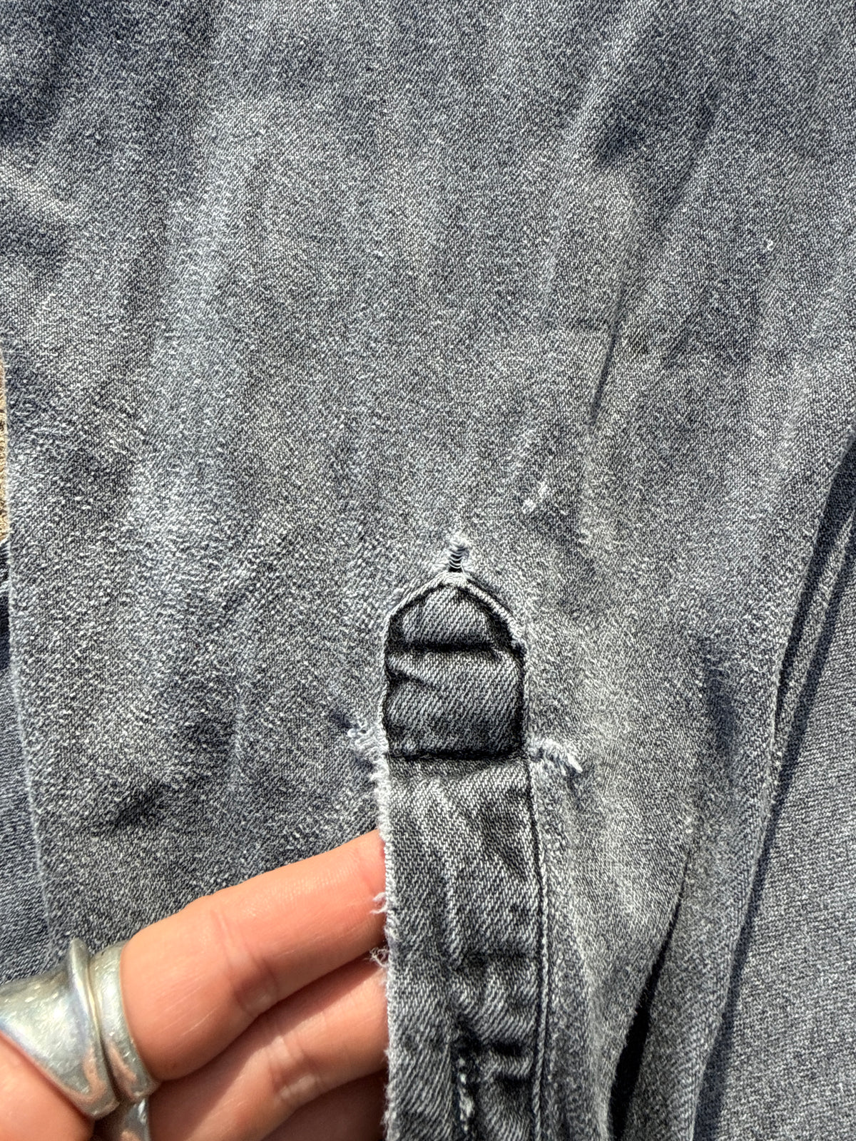 Vintage 1990s St. John's Bay Black Cotton Faded Button-Down | XL Tall