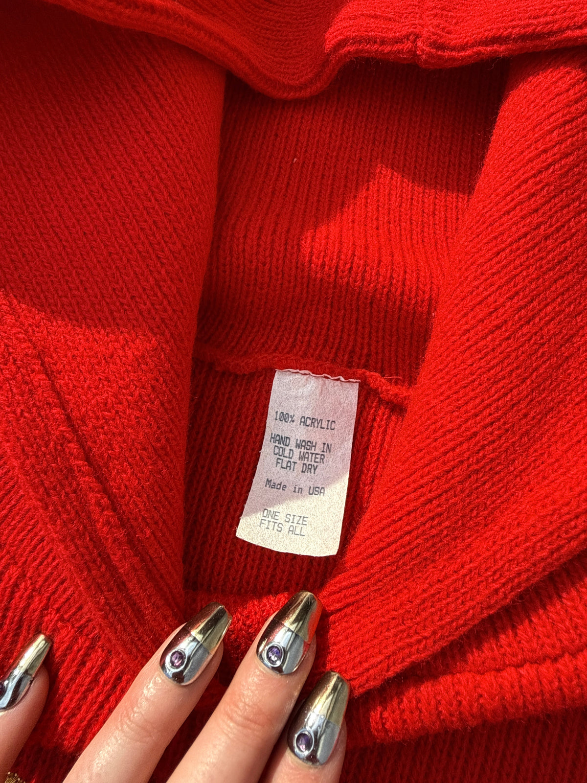 Vintage 1980s-90s Chanel "Paris" Bootleg Red Acrylic Hoodie