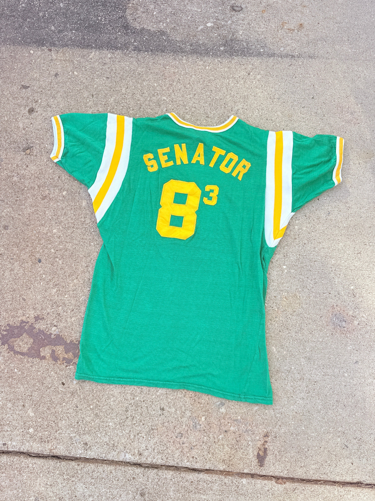 Vintage 1960s Empire Green Cotton-Rayon Blend "Lambda Chi Alpha" Frat Jersey | XL