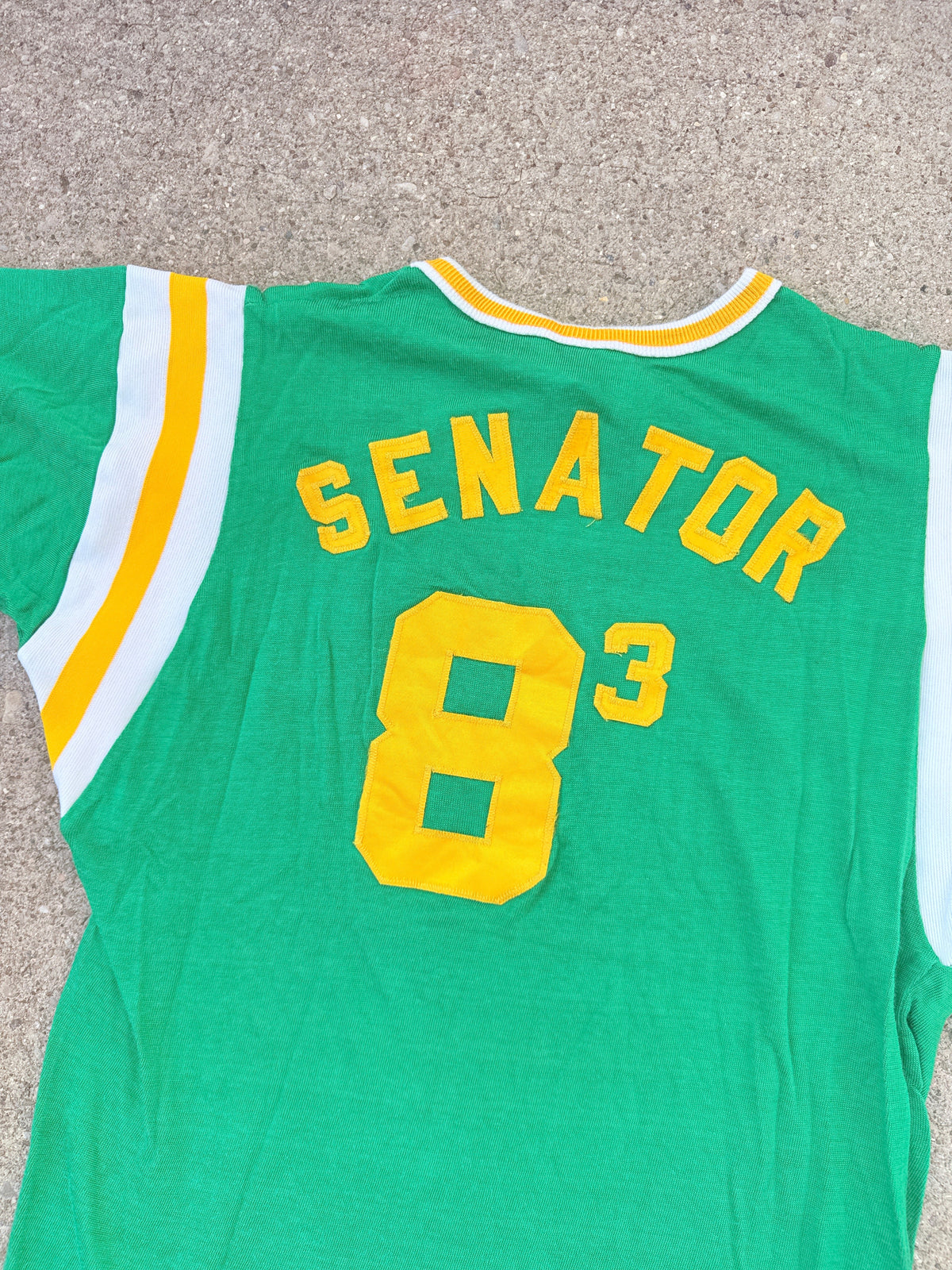 Vintage 1960s Empire Green Cotton-Rayon Blend "Lambda Chi Alpha" Frat Jersey | XL