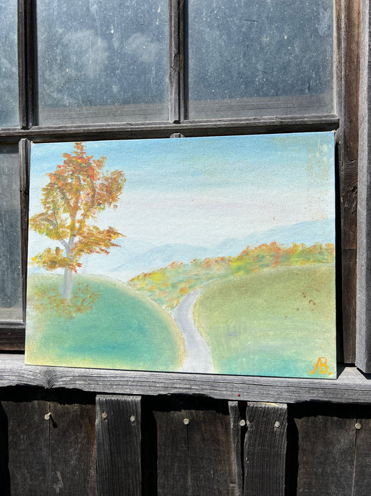 Vintage 1970s Spring Oil on Board Artwork