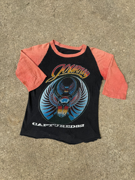 Vintage 1982 Journey Captured Tour Graphic Baseball Tee | S/M