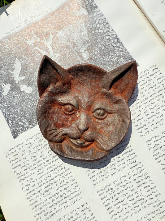 Vintage 1930s Westmoreland Cast Iron Cat Ashtray