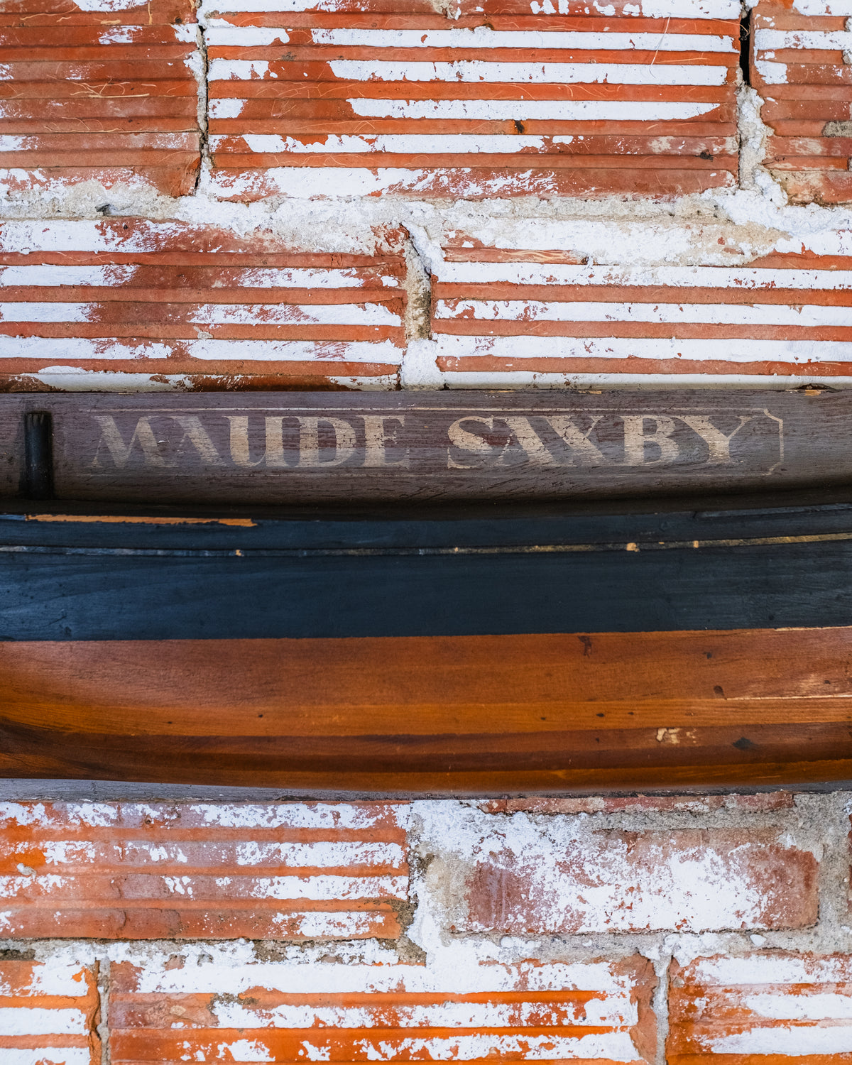 Vintage Wood 3D Maude Saxby Ship Model Wall Hanging