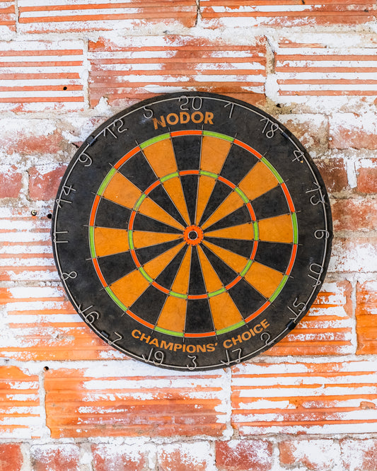 Vintage 1960's Round Nodor Brand Dart Board Wall Hanging