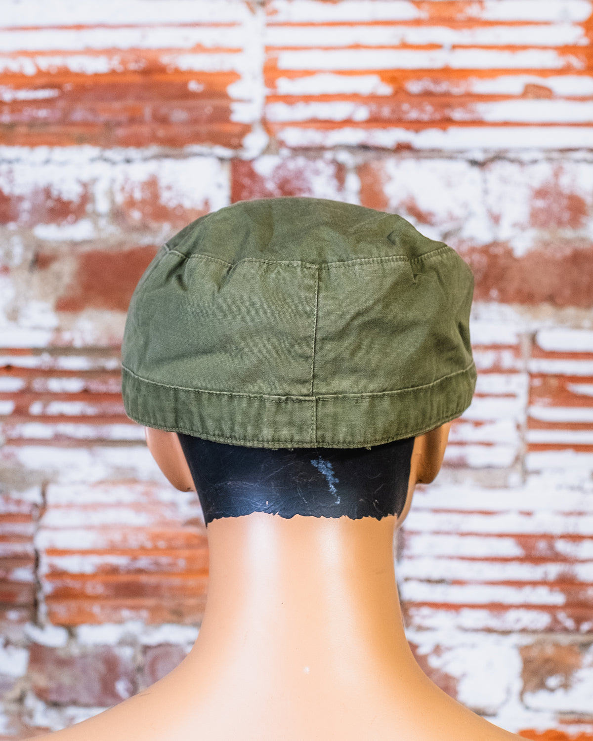 Vintage 1950's Green Military Field Canvas Iceland Patch Hat
