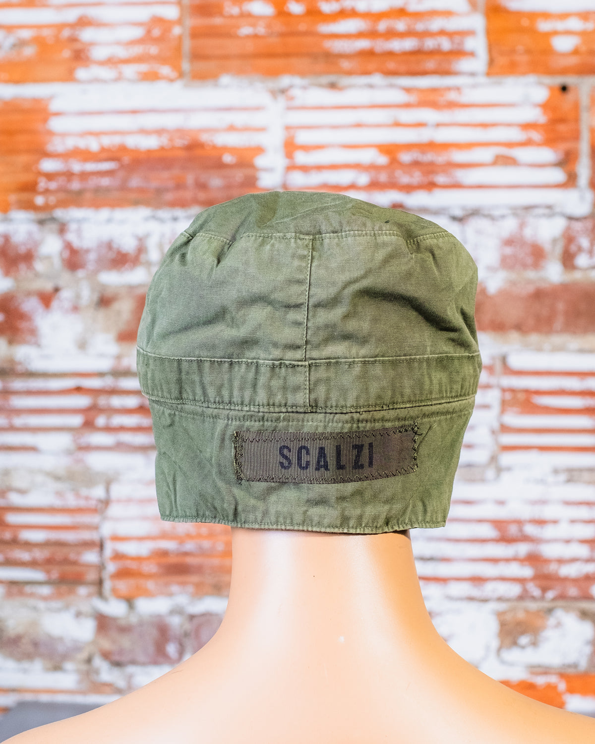 Vintage 1950's Green Military Field Canvas Iceland Patch Hat