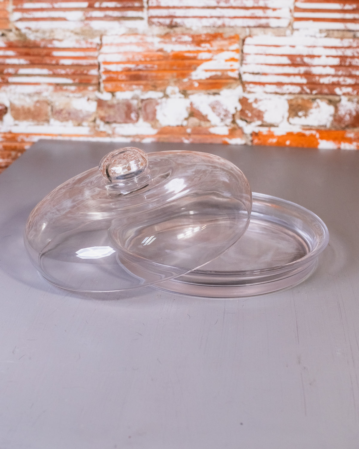 Vintage MCM Glass Domed Pie Plate