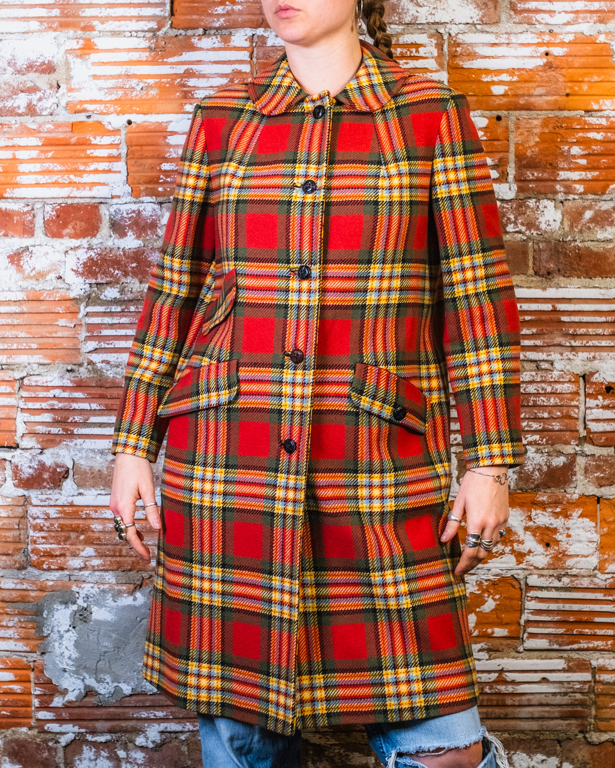 Vintage 1950's/60's Pendleton Red Plaid Pattern Coat