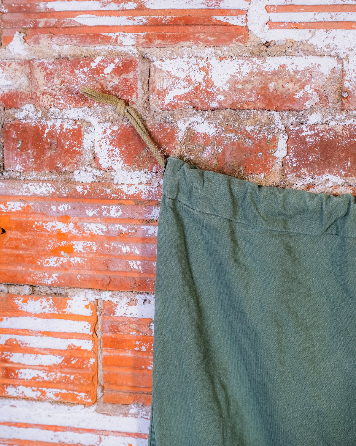 Vintage 1960s-70s US Military Green Cotton Sateen Patched Barracks Bag