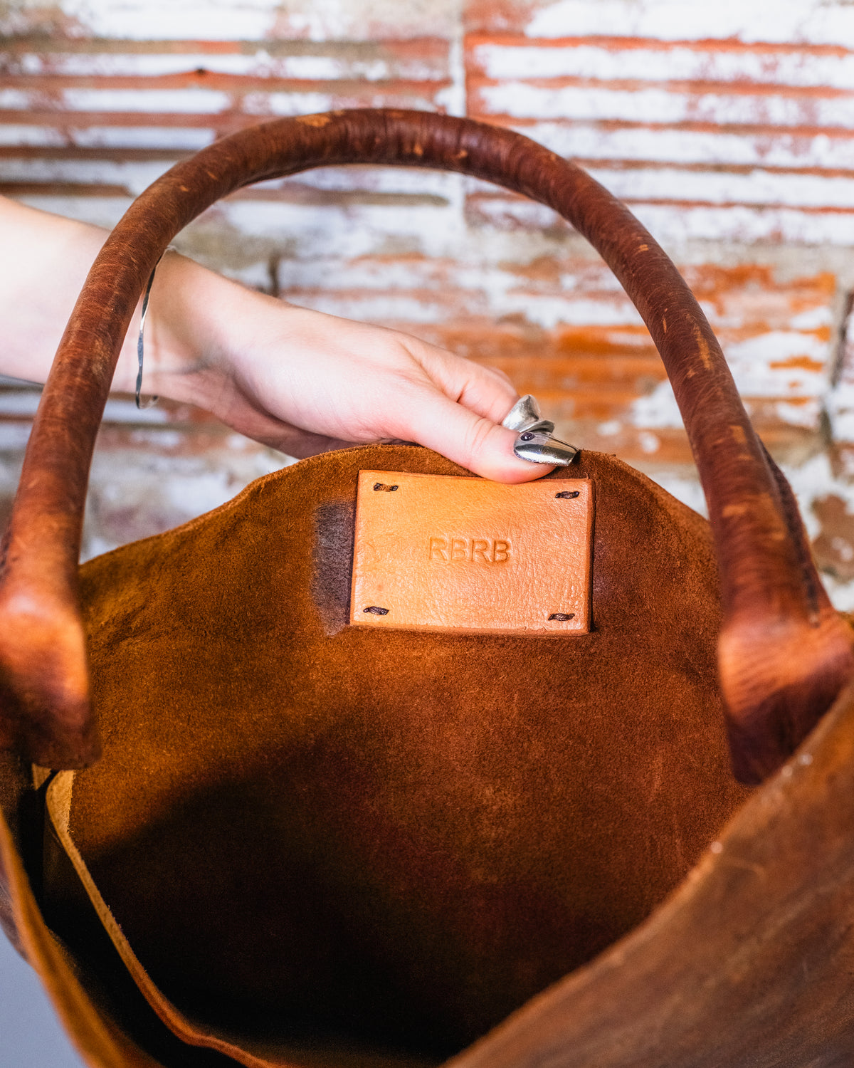 RBRB Handcrafted Raw Leather Tote Bag
