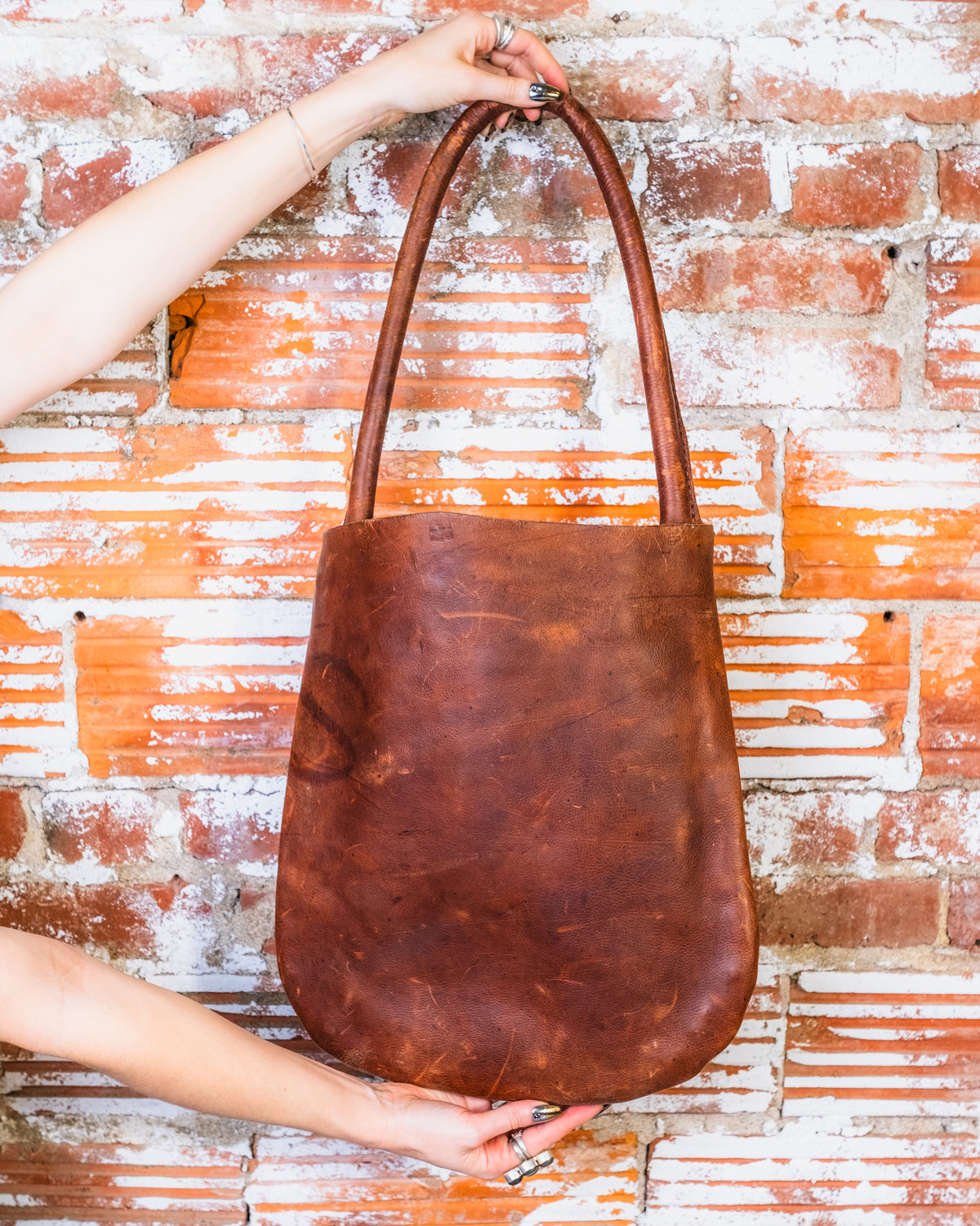 RBRB Handcrafted Raw Leather Tote Bag