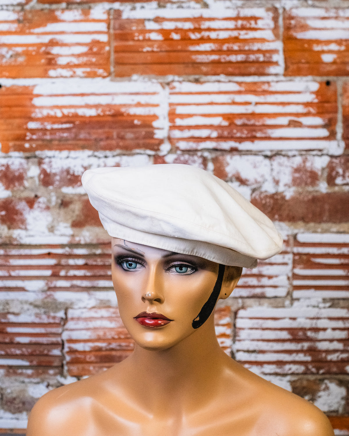 Vintage US Military White Cotton Cover Cap