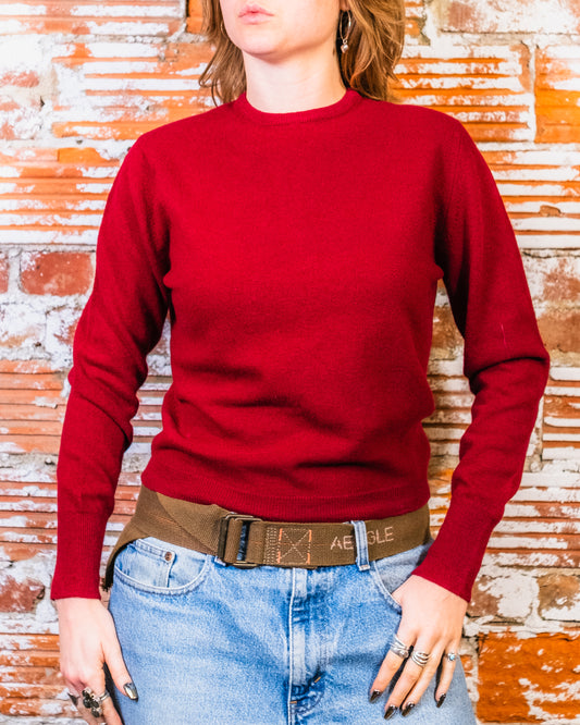 Vintage 1950s Garland "Dreamspun" Red Wool-Cashmere blend Sweater