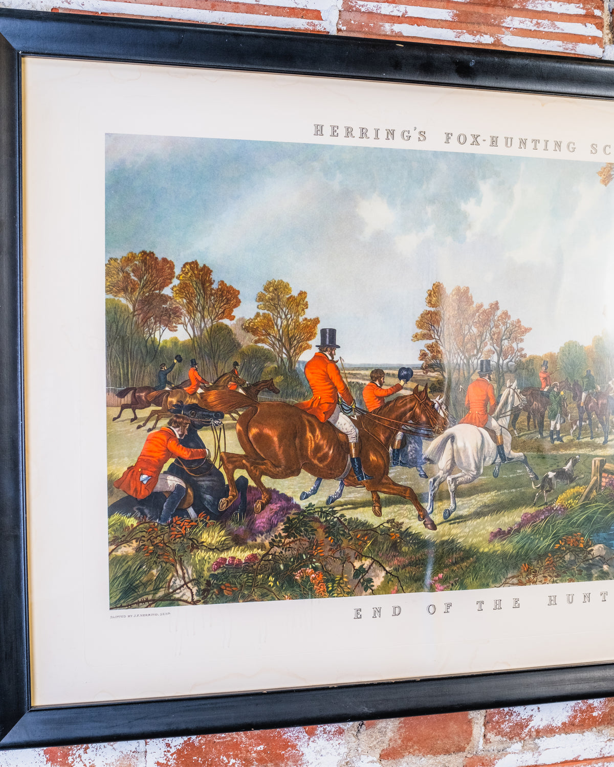 Vintage 1944 End Of The Hunt Herring's Fox Hunting Scene Print Art