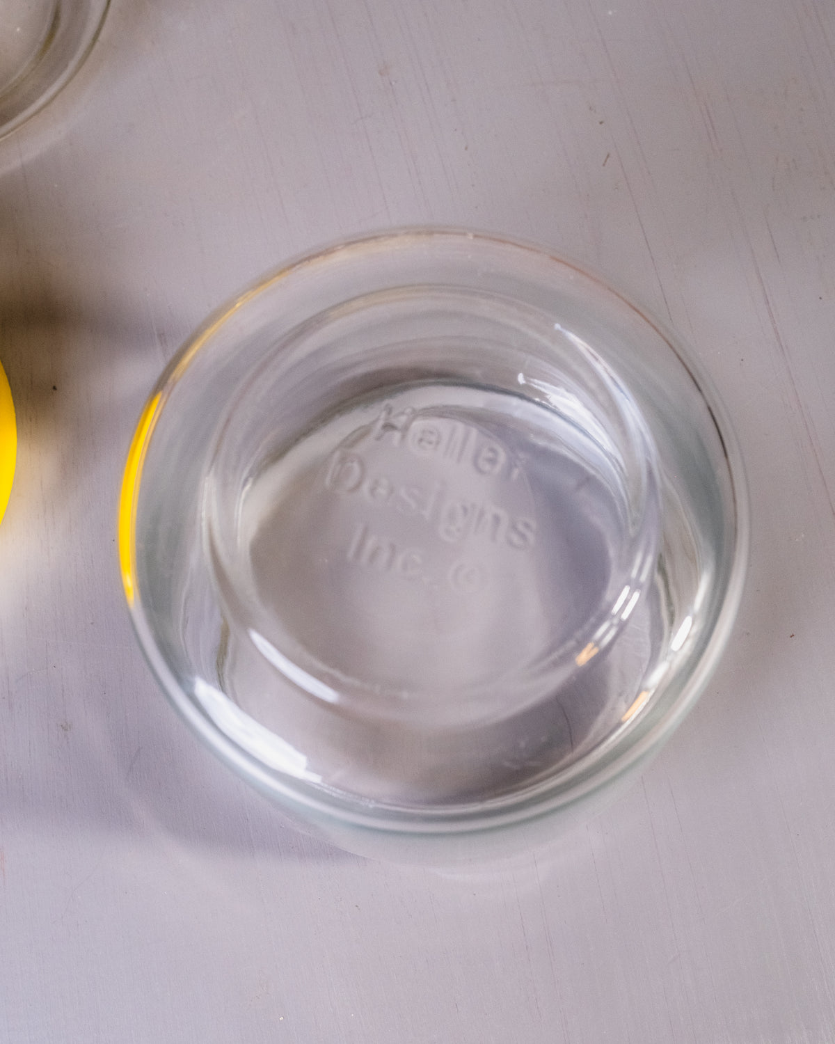 Vintage 1960's Heller Designs Yellow Lid Kitchen Canisters
