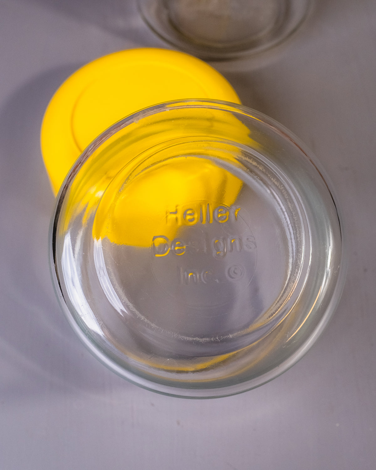 Vintage 1960's Heller Designs Yellow Lid Kitchen Canisters
