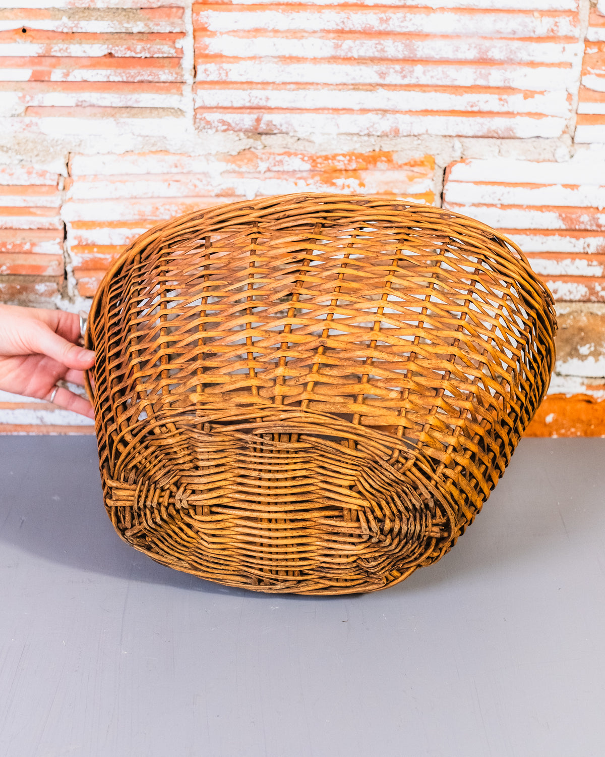 Antique 1900's Handmade Woven Wicker Basket