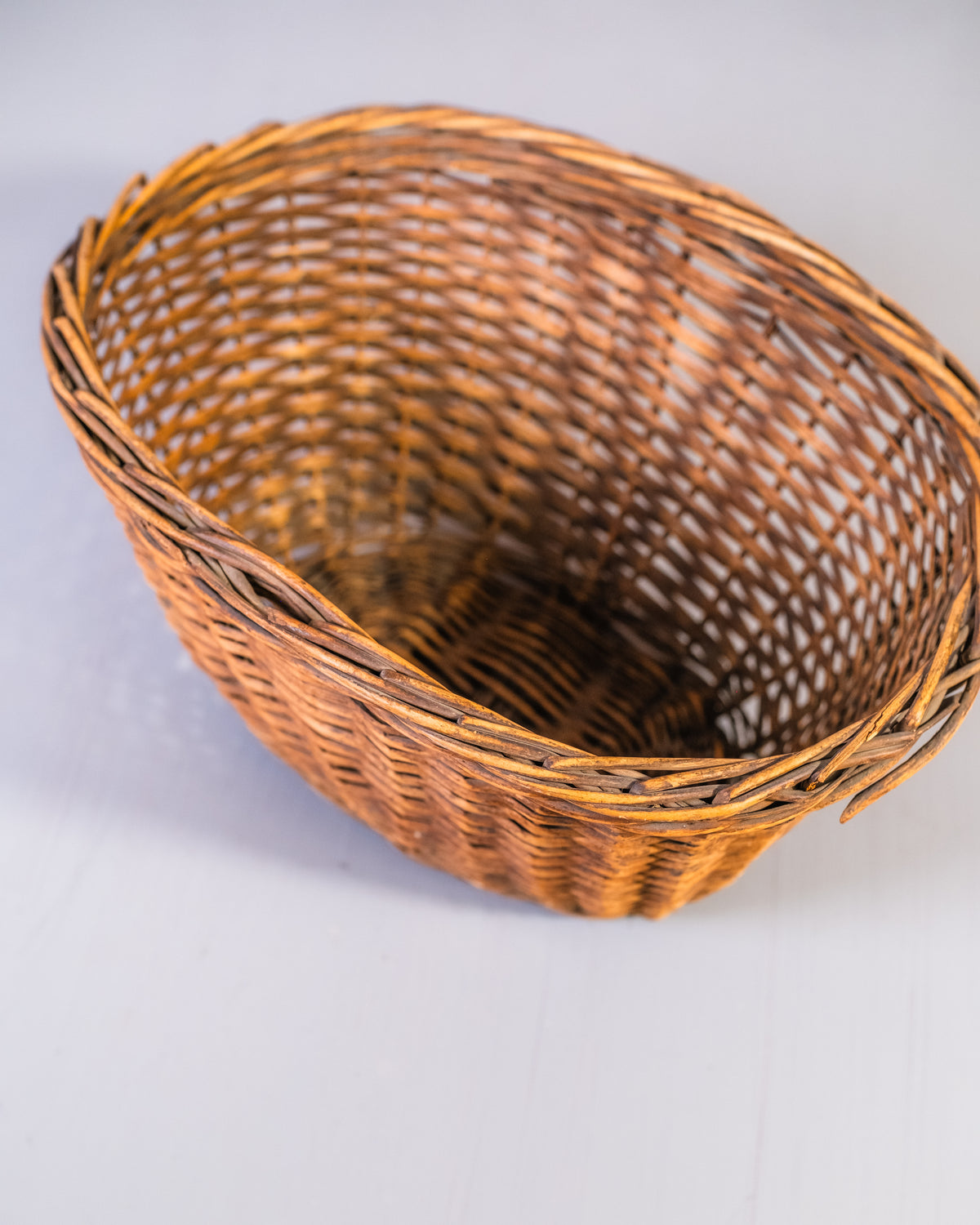 Antique 1900's Handmade Woven Wicker Basket