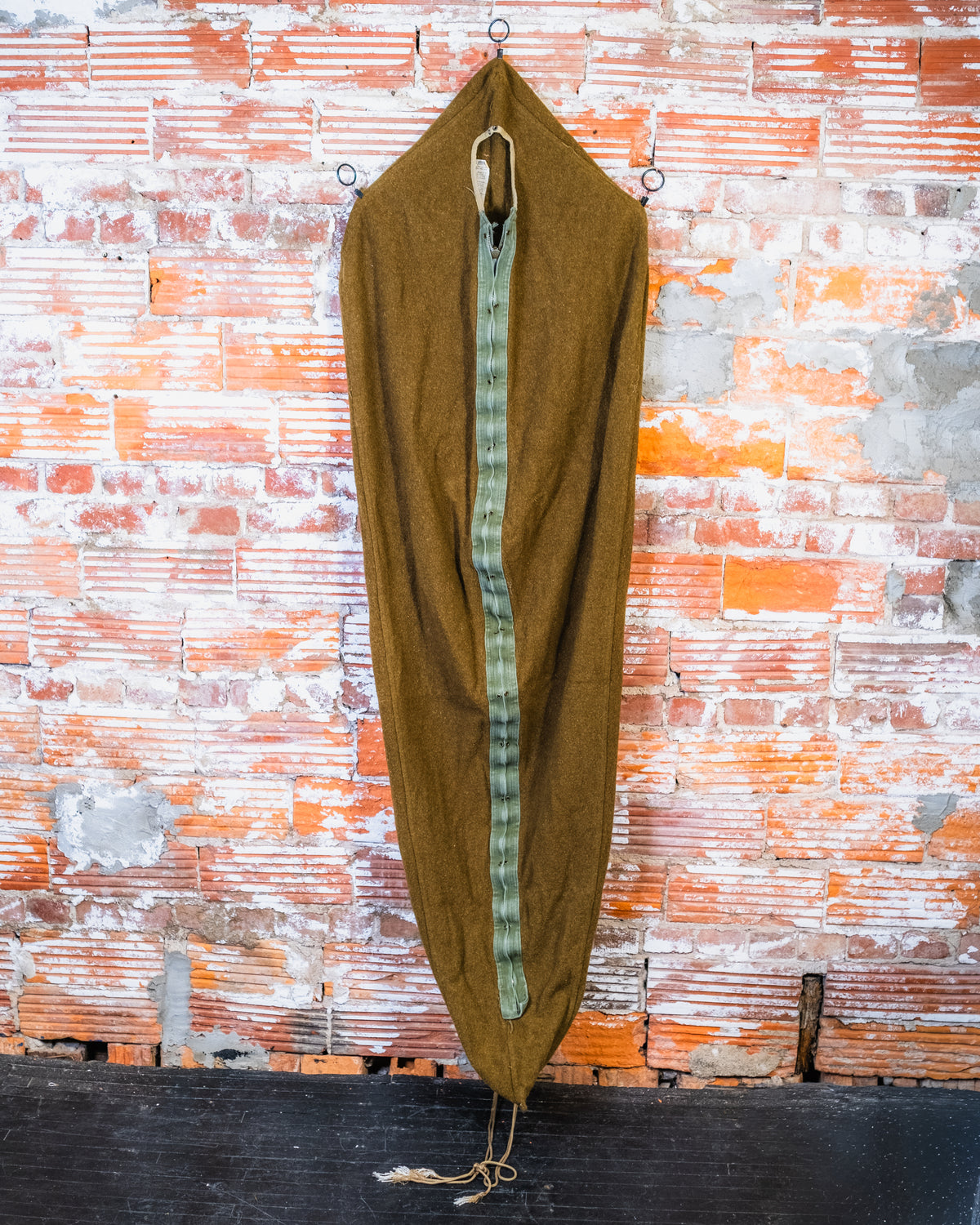 Vintage 1940's WW2 Green Wool Military Sleeping Bag