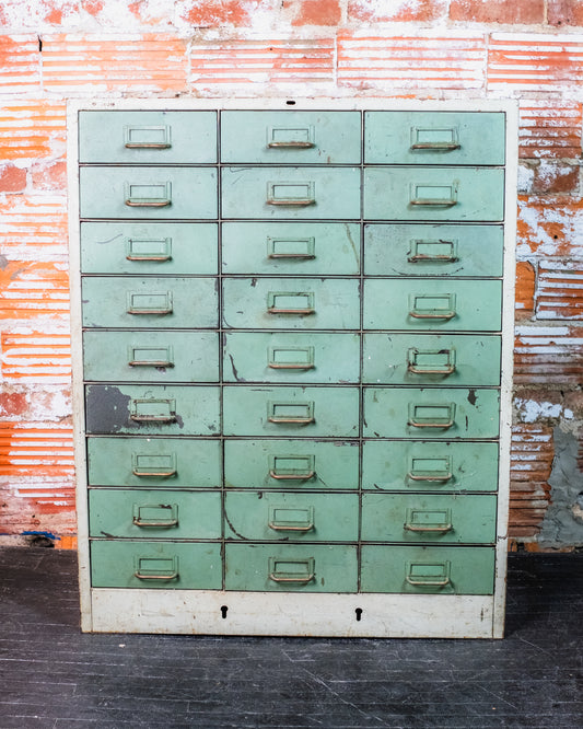 Vintage Industrial Metal Catalog File Cabinet