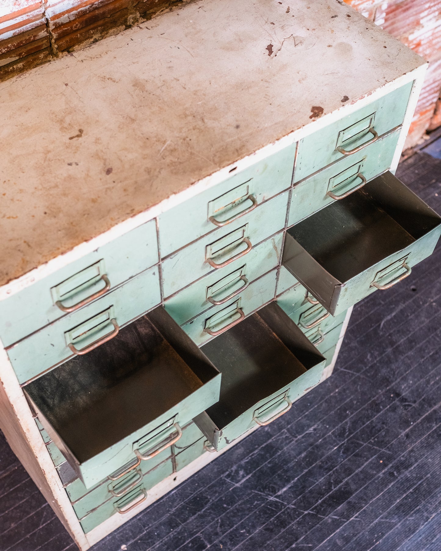 Vintage Industrial Metal Catalog File Cabinet