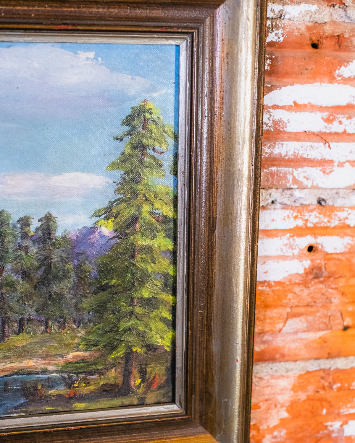 Vintage 1970s Framed California Mountain Landscape Oil Painting | Signed