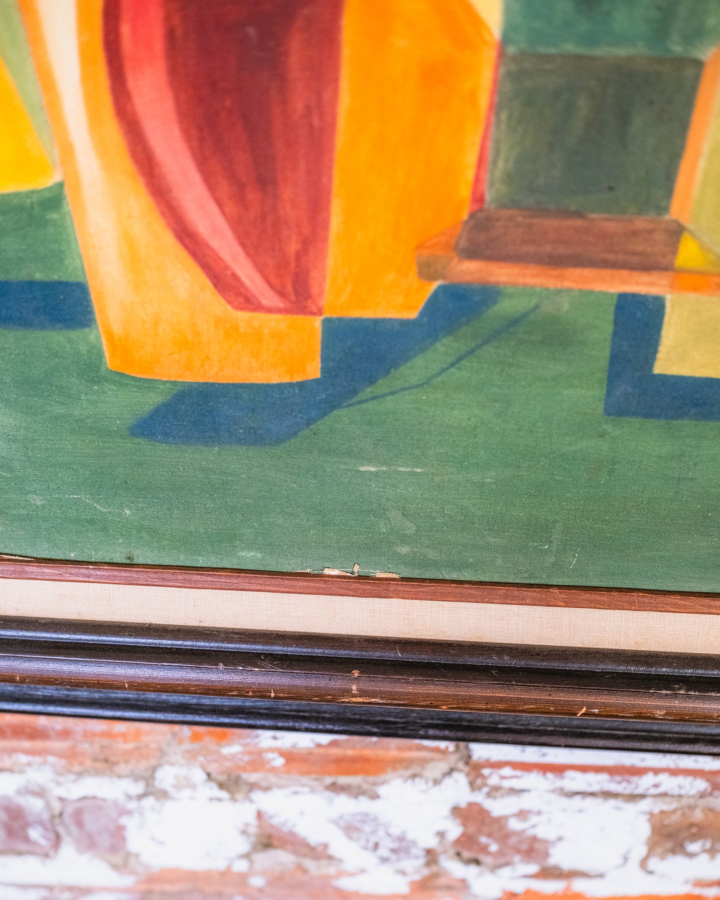 Vintage 1950s Abstract Vase Still Life Oil Painting