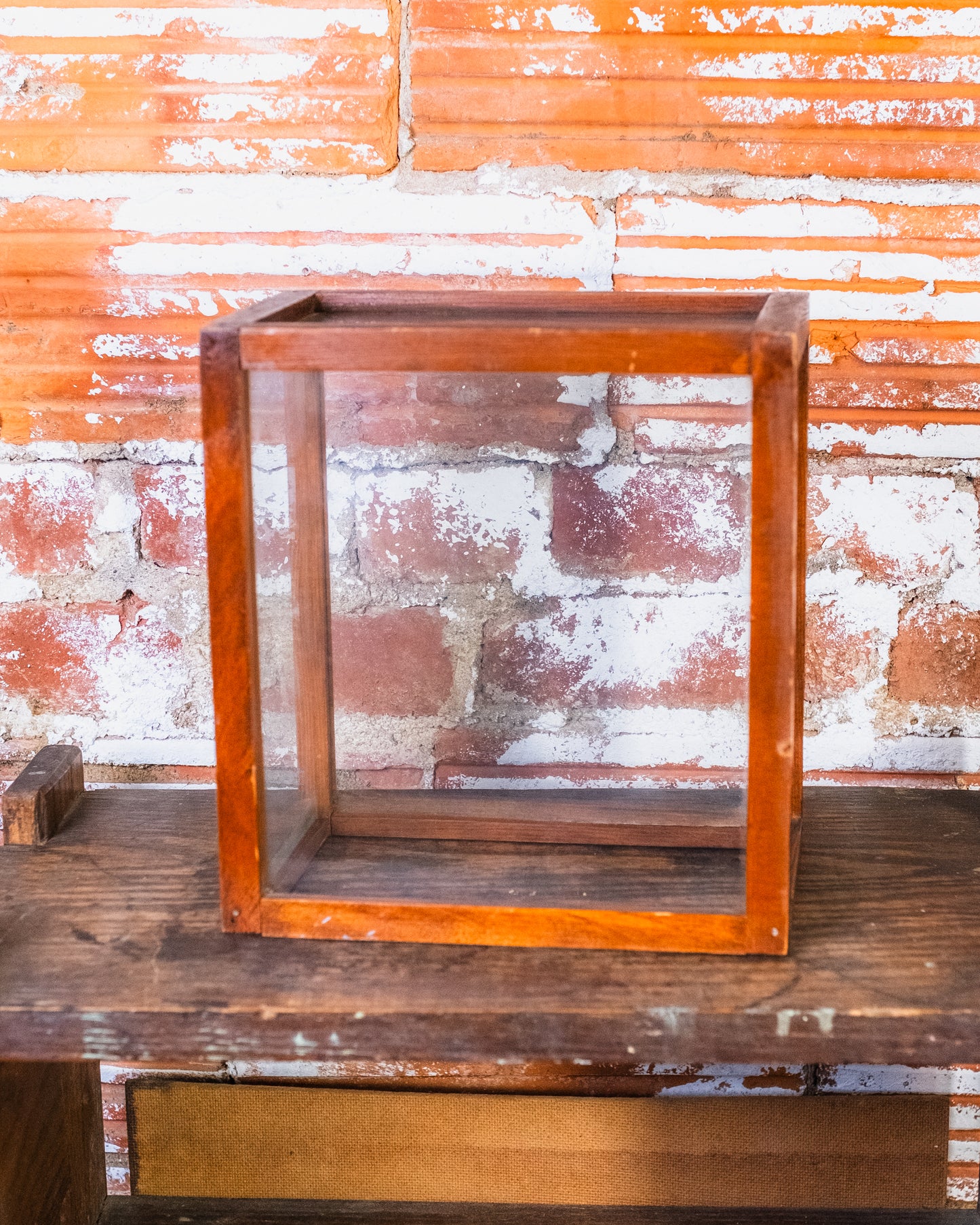 Antique Sinclair Decal Sticker Wooden Glass Tabletop Display Case