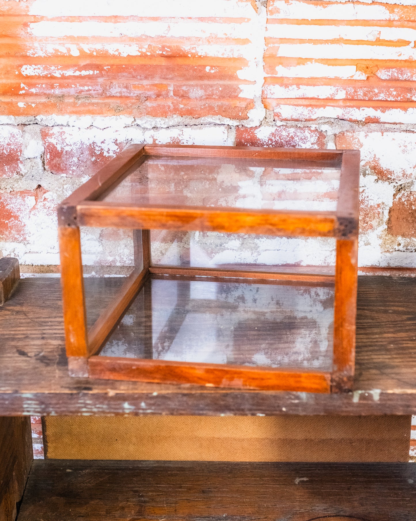 Antique Sinclair Decal Sticker Wooden Glass Tabletop Display Case