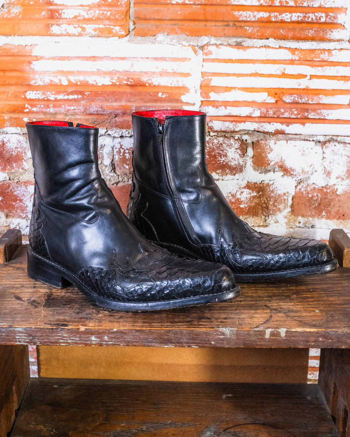 Jean Baptiste Rautureau Black Snakeskin Chelsea Boots | 39