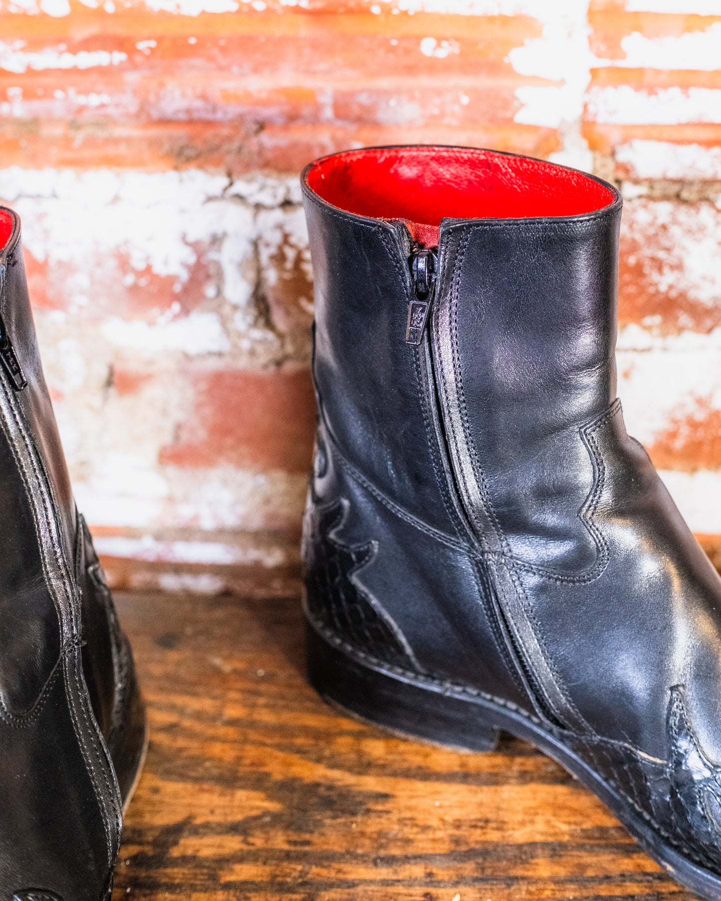 Jean Baptiste Rautureau Black Snakeskin Chelsea Boots | 39