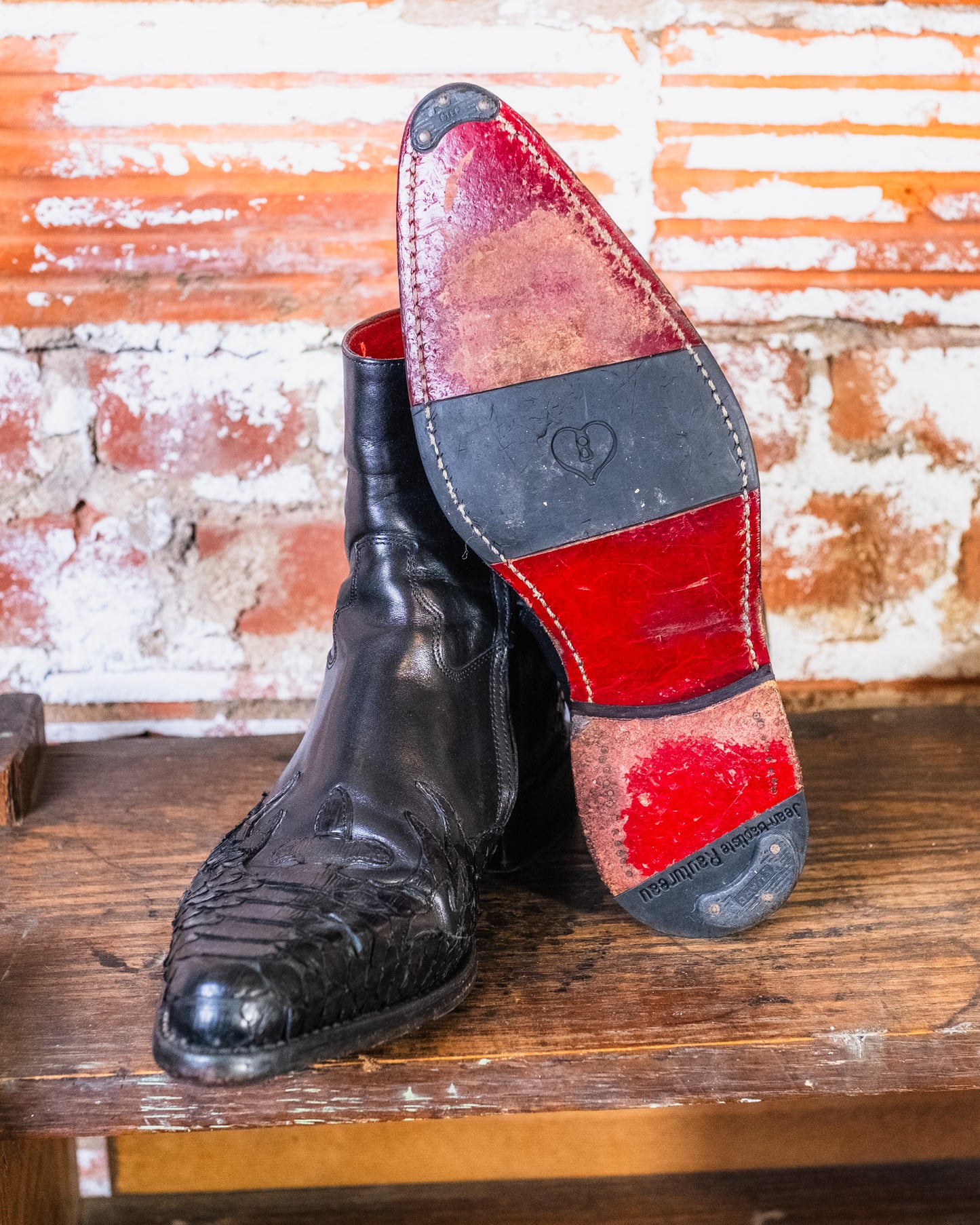 Jean Baptiste Rautureau Black Snakeskin Chelsea Boots | 39