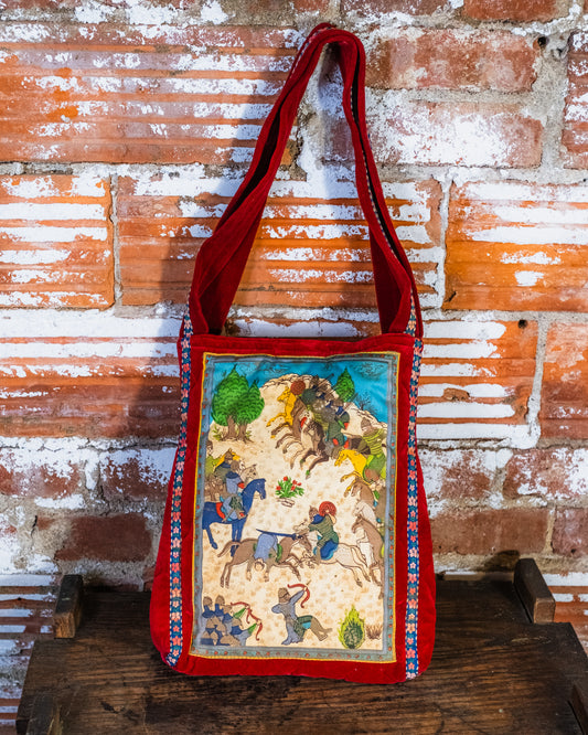 Vintage Carpet Bags of America Quilted Velvet Persian Tapestry Shoulder Bag
