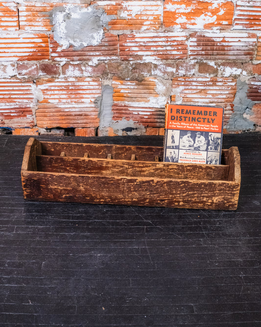 Antique Wood Primitive Carpenters Caddy Box