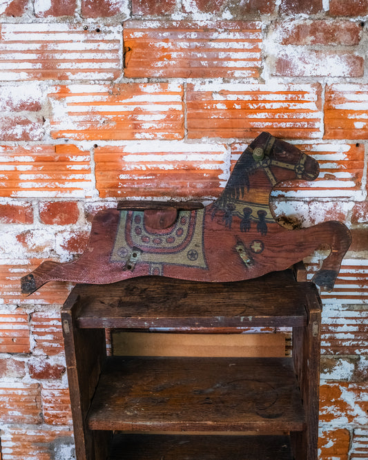 Antique Hand-Painted Wooden Rocking Horse