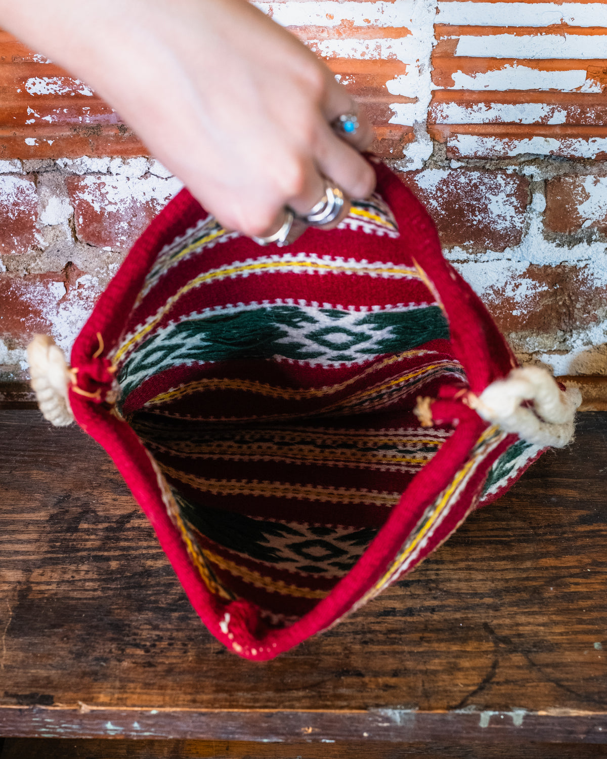 Vintage 1970s Greek Folk Woven Tagari Bag