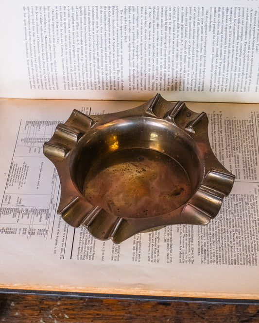 Vintage Mid-Century Brutalist Brass Cigar Ashtray